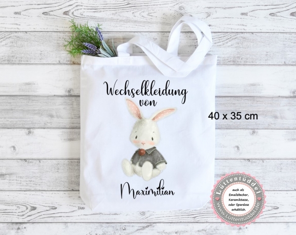 zuckersüßer Hase Vintage Spardose Becher Tasse Tasche Freundebuch Rucksack Name KITA Kindergarten Einschulung Geburtstag von Lüttentüddel®